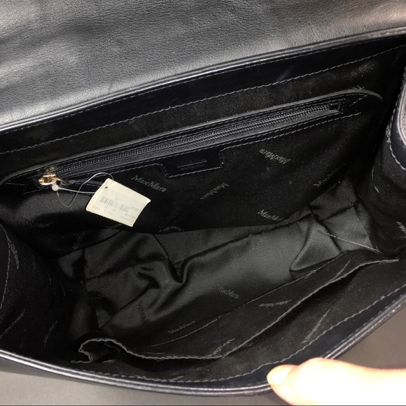 Max Mara Leather Satchel Purse J Bag Two Tone - Picture 5 of 8